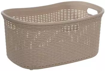 Paris Prix Wäschekorb Rattan-Optik rechteckig 40L braun