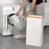 LuxusKollektion Wäschekorb schmal, faltbar, beige, 63L, mit Deckel und abnehmbarem Beutel