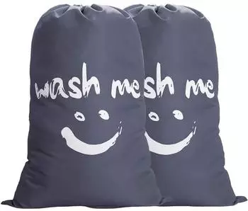 LuxusKollektion W&auml;schesack 120l, 420D Nylon, faltbar, dunkelgrau, 2er-Set
