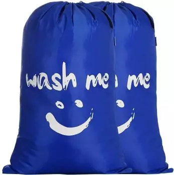 LuxusKollektion W&auml;schesack faltbar 120L, 420D Nylon, dunkelblau, 2er-Set