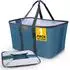 LuxusKollektion Faltbarer Wäschekorb 68l, extra flach 2cm, blau, 600D Oxford