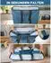 LuxusKollektion Faltbarer Wäschekorb 68l, extra flach 2cm, blau, 600D Oxford