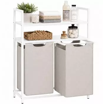 Relaxdays W&auml;schesortierer Regal 2 F&auml;cher