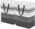 LuxusKollektion Wäschekorb 2er-Set, faltbar, Canvas, grau, 75L (43x60cm)