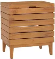 vidaXL W&auml;schekorb 40&times;30&times;45 cm Teak Massivholz