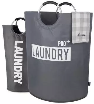 LuxusKollektion W&auml;schekorb 150L, faltbar, wasserdicht, dunkelgrau