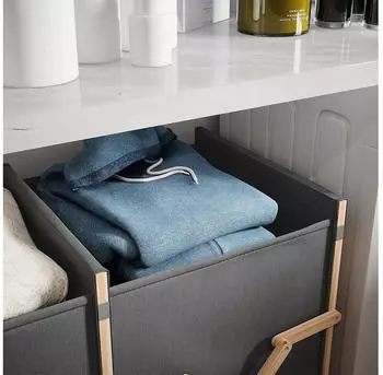 VICCO Bruno Badschrank mit 2 W&auml;sches&auml;cken, grau, 80x64x40cm