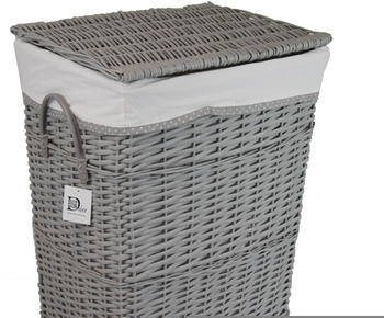 DVier Wäschetruhe mit Deckel 60L grau (SWWK-02HgRt-b)