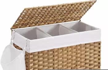 Songmics Wäschesammler handgeflochten 140L natur (LCB363N01)