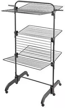 Leifheit Comfort Tower 420 Black – Fahrbarer Wäscheständer mit praktischen Rollen