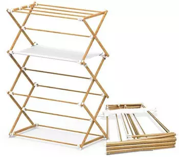 Vounot ausziehbarer W&auml;schest&auml;nder Klein Holzoptik 36T x 69B x 104H cm