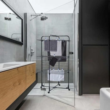 Leifheit Turmtrockner Classic Tower 270 schwarz – Flexibel und anpassungsfähig für jeden Haushalt