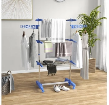 HomCom Blau, Kunststoff, 55x152x142 cm, Garderobe, Garderobenständer (800000741347) – HomCom Blau, Kunststoff, 55x152x142 cm, Garderobe, Garderobenständer (800000741347) optimiert Ihren Wäschetrocknungsprozess