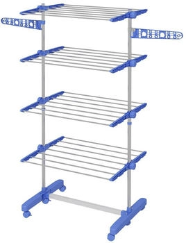 HomCom Wäscheturm Stahl 142 x 55 x 172 cm Blau (DE850-295V00BU)