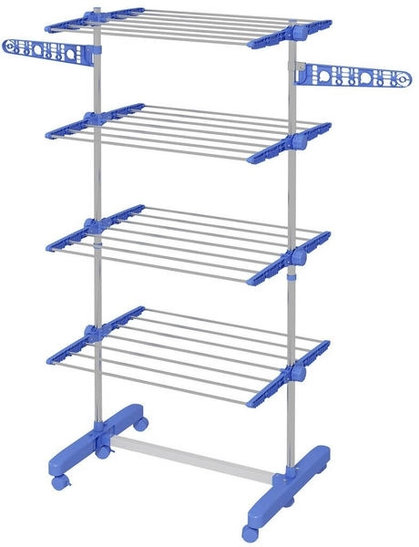 HomCom Wäscheturm Stahl 142 x 55 x 172 cm Blau (DE850-295V00BU)
