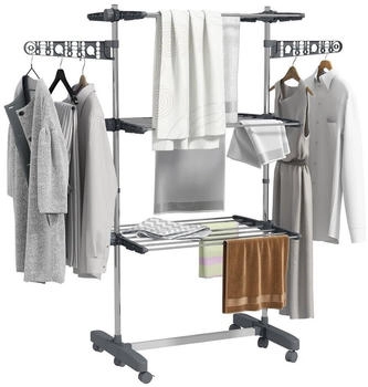HomCom Grau, Kunststoff, 55x152x142 cm, Garderobe, Garderobenst&auml;nder (800000741339)