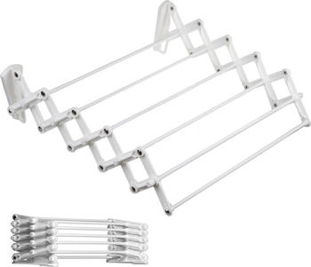 ABJ Wandwäschetrockner Teleskop Wäschetrockner für die Wand Akkordeon Trockenständer Wandmontage (90cm, Weiß) (90CM W)