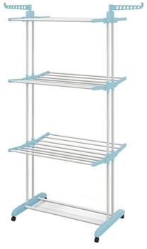KOMFOTTEU Kleiderst&auml;nder, 4-stufiger , klappbarer W&auml;schetrockner mit 4 Rollen, blau (KA21276CMDE)