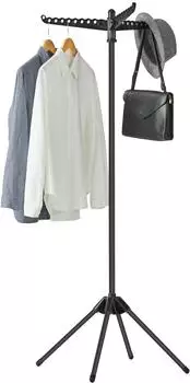 Songmics W&auml;schest&auml;nder 3 drehbare Arme, Edelstahl, 150cm, Schwarz (LLR510B01)