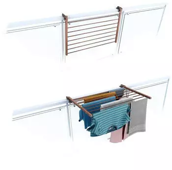 Foxydry Foxydry Duo Balkon-Wäscheständer klappbar Edelstahl/Aluminium 82cm (Corten)