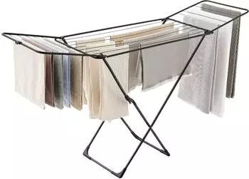 Songmics Flügelwäscheständer klappbar freistehend Innen/Außen schwarz (LLR540B01)