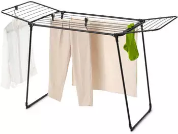 Brabantia 18m Hang On Too Clothes Airer - Black – Großzügige Trockenfläche für umfangreiche Wäsche