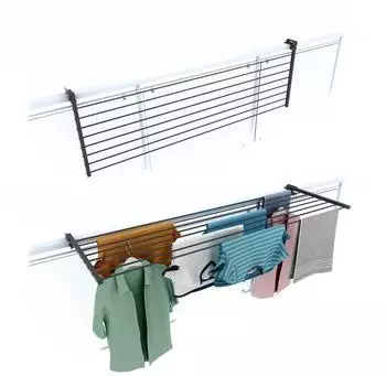Foxydry Duo Klappbarer Wäscheständer Außengeländer, Edelstahl & Aluminium, 162cm, Anthrazit (Foxydry Duo)