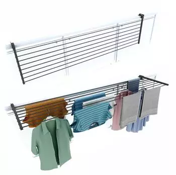 Foxydry Duo Klappbarer Wäscheständer Außengeländer, Edelstahl & Aluminium, 202cm, Anthrazit (Foxydry Duo)