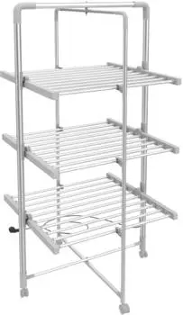 Todeco Elektrischer W&auml;schest&auml;nder Klappbar 3 Ablagen Aluminiumlegierung Wei&szlig; mit Rollen (V2AV120207)