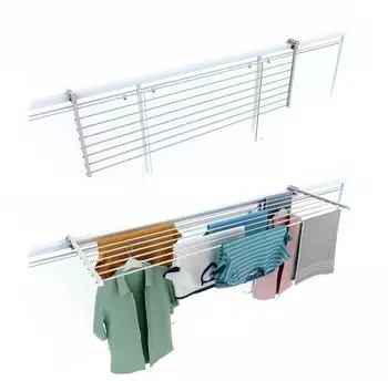 Foxydry Duo Klappbarer Balkon-Wäscheständer, Edelstahl & Aluminium, 162cm, Weiß (Foxydry Duo)