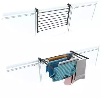 Foxydry Duo Klappbarer Wäscheständer für Balkon, Edelstahl & Aluminium, Anthrazit, 82cm (Foxydry Duo)