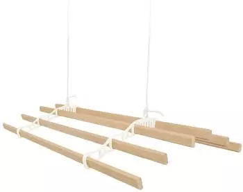 MonsterShop Decken-Wäschetrockner mit Flaschenzug 6 Latten, elfenbein, 2m