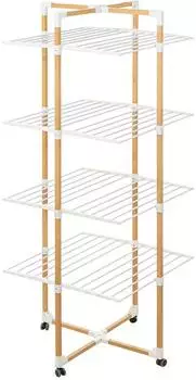 5five W&auml;schest&auml;nder Turm 4 R&auml;der 40m Holzoptik