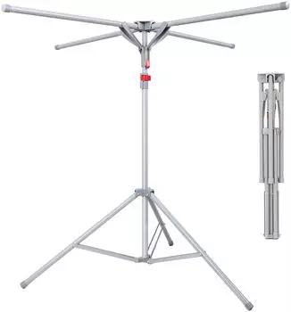 Relaxdays Wäscheständer klappbar, höhenverstellbar, 4 Arme, bis 15kg (10051487)