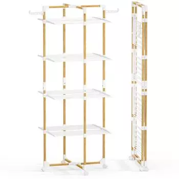 Vounot Wäscheständer 4-stufig klappbar 99x69x175,5cm, weiß (16059802976605)