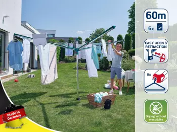 Leifheit Linomatic Deluxe 600 + Cover (82008) – Leifheit Linomatic Deluxe 600 + Cover (82008) – Der perfekte Wäscheständer für Ihren Garten