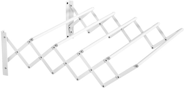 HomCom Wandtrockner ausziehbar Standtrockner Metall Weiß 63,5 x 60 x 20 cm