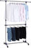 Songmics Rollgarderobe Doppelstange aus Edelstahl (101-163) x 49 x (113-198) cm verstellbare Kleiderstange Kleiderständer Blau LLR41L