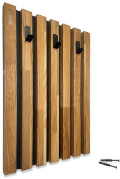 flexistyle Kleiderhaken wand Wandgarderobe Garderobe Holz Eiche Lamellen Schwarz 4 Dimensionen (40x60cm)
