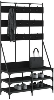 vidaXL Kleiderständer mit Schuhablage Schwarz 100x40x184 cm – vidaXL Kleiderständer mit Schuhablage Schwarz 100x40x184 cm Maximiert Ihren Stauraum