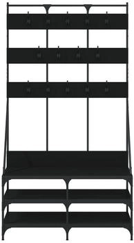 vidaXL Kleiderständer mit Schuhablage Schwarz 100x40x184 cm – Vielseitige Aufbewahrungsmöglichkeiten für Ihren Kleiderschrank