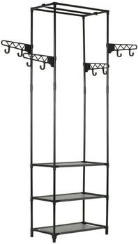 vidaXL Kleiderständer Stahl Und Vliesstoff 55 X 28,5 X 175 cm Schwarz