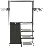 vidaXL Kleiderst&auml;nder Stahl und Vliesstoff 87x44x158 cm Schwarz