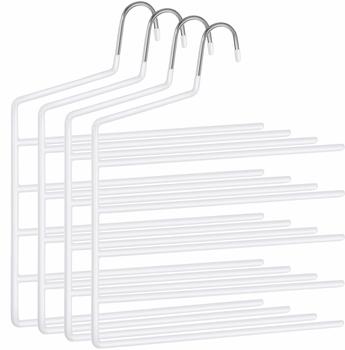 Songmics Kleiderbügel CRI034W02, aus Metall, Mehrfachbügel, weiß, 32cm breit, 4 Stück