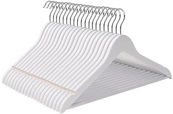 Songmics Kleiderbügel CRW03W-20, aus Ahornholz, weiß, 44,5cm breit, 20 Stück
