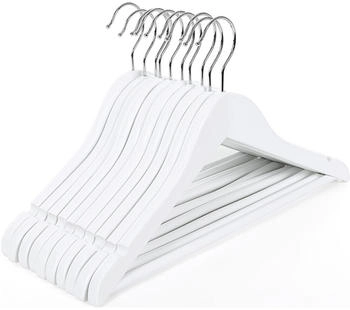 Songmics Kleiderb&uuml;gel CRW06W-20, aus Ahornholz, f&uuml;r Kinder, wei&szlig;, 35cm breit, 20 St&uuml;ck