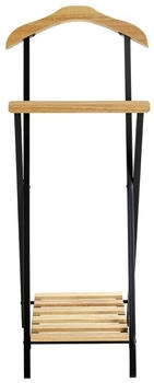 HAKU Herrendiener Linda, natur / schwarz, 45 x 110 x 30cm, Massivholz / Metall