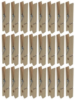 Böttcher-AG Wäscheklammern, 24 Klammern, braun, aus Holz