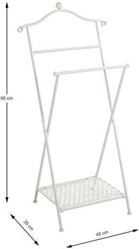 HAKU Herrendiener Elbe, 81316, weiß, klappbar, 46 x 98 x 35cm, Metall