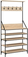 vidaXL Kleiderst&auml;nder mit Schuhablage Sonoma-Eiche 90x34x184 cm
